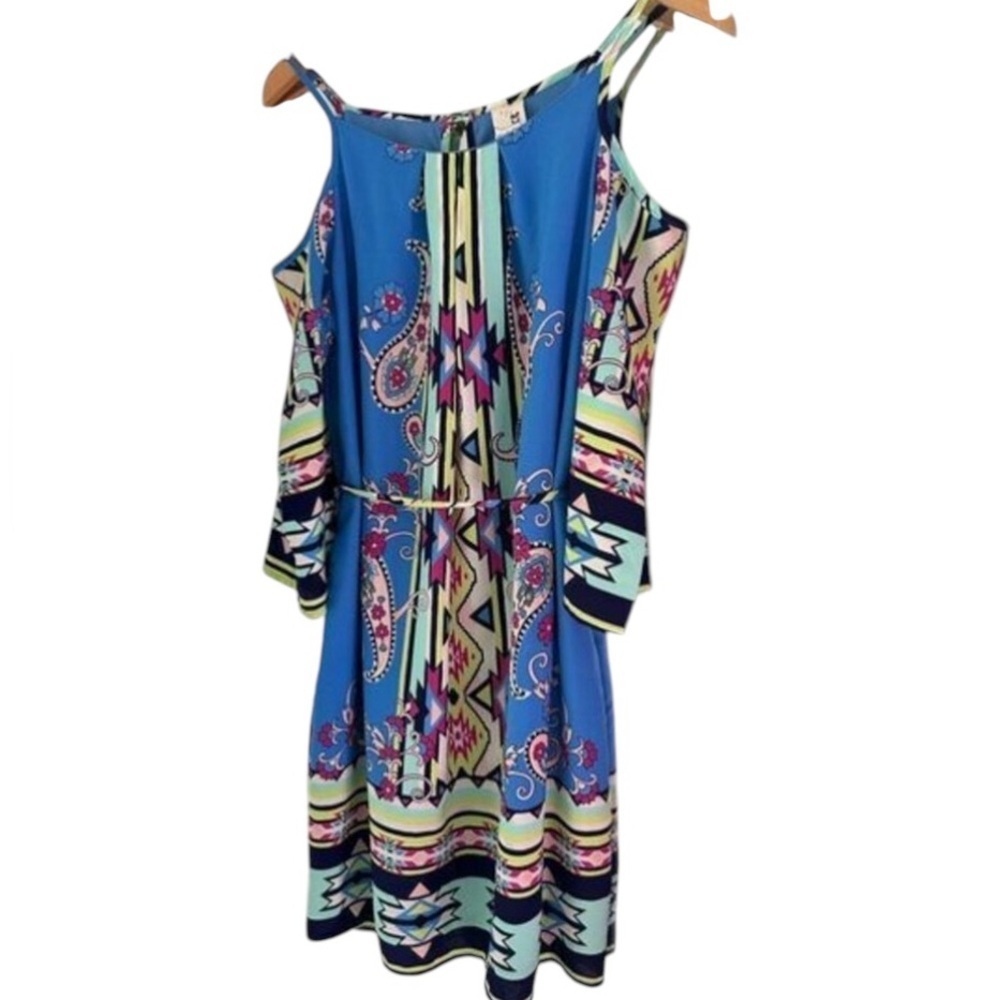 Pink Owl Cold Shoulder A‎ Line Dress Size Small